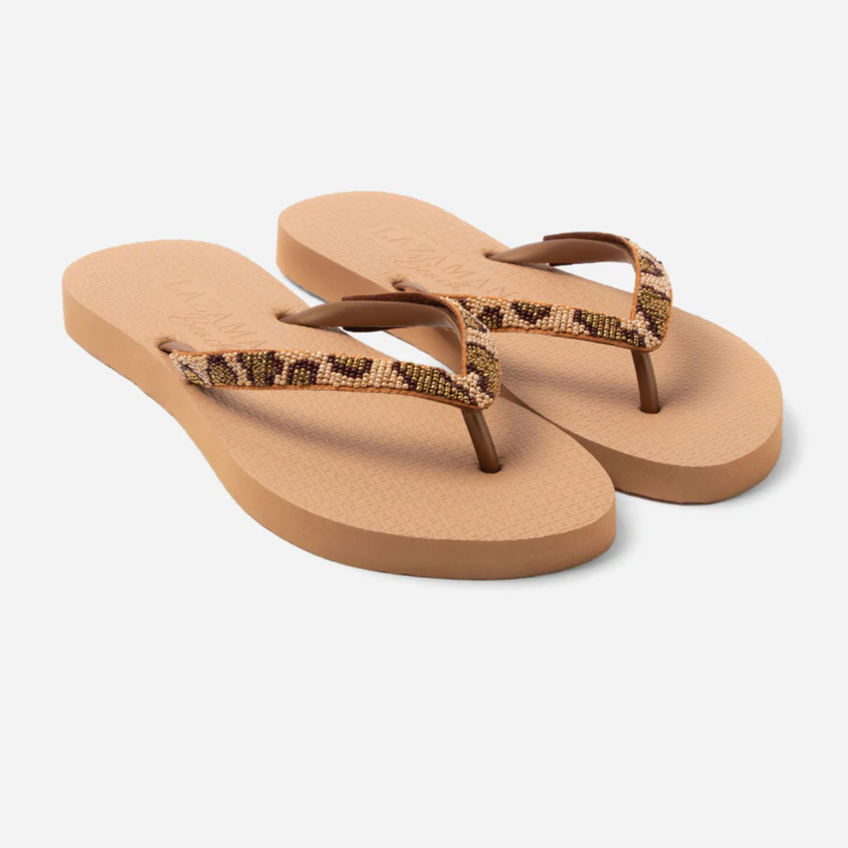 Maasaimara beige leopard beach sandals