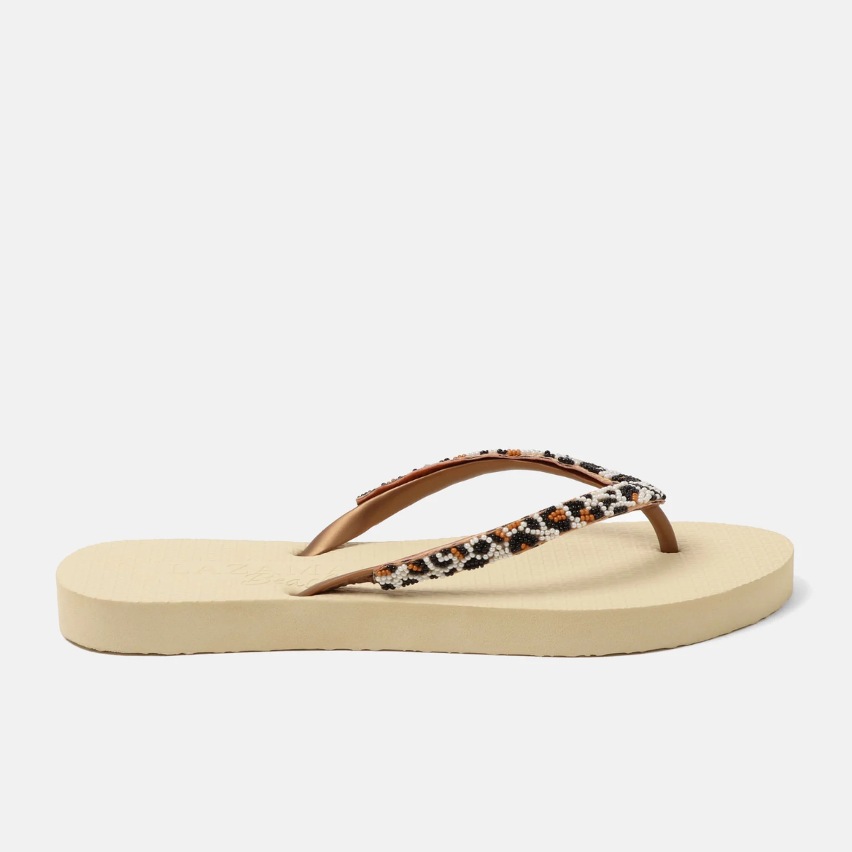 Maasaimara off-white leopard beach sandals