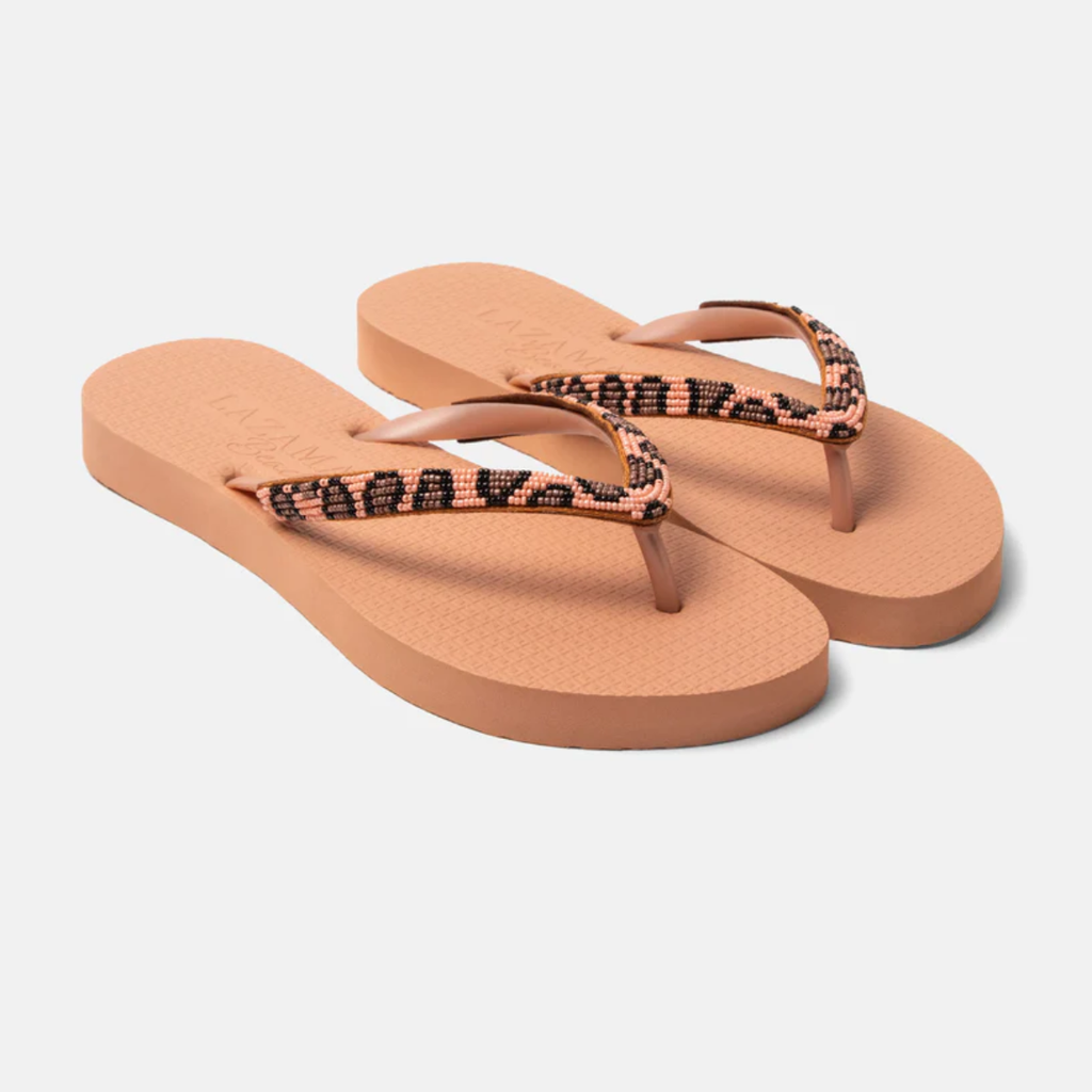 Maasaimara peach leopard beach sandals