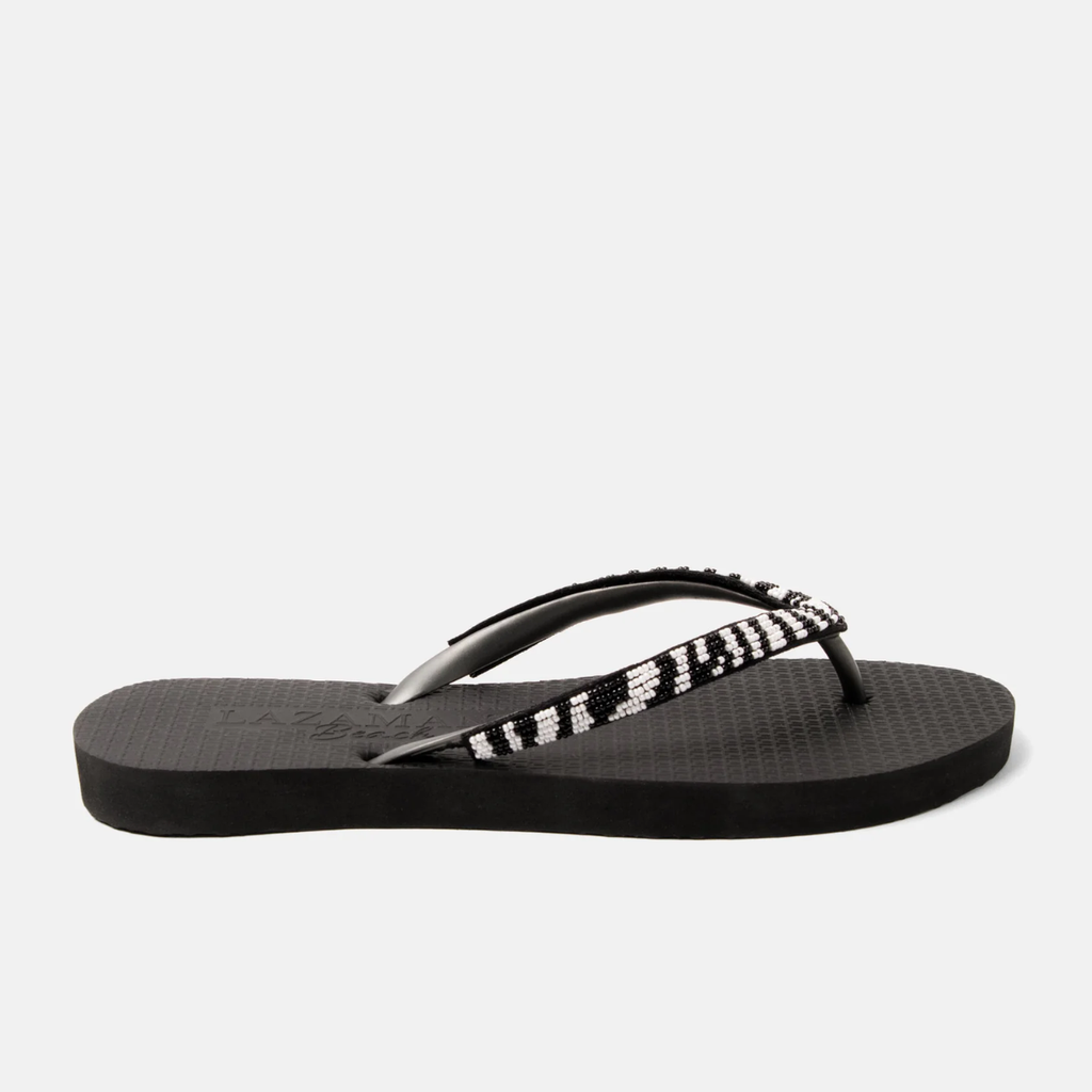 Maasaimara black zebra beach sandals