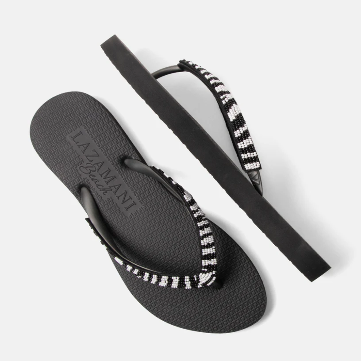 Maasaimara black zebra beach sandals